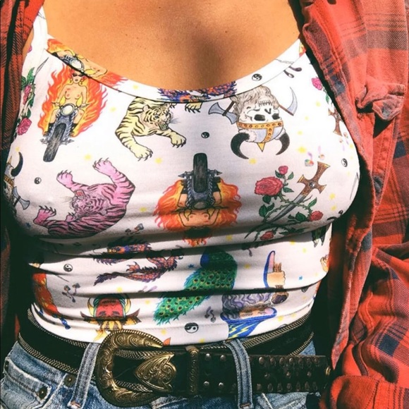 🐉 Trippy festival crop tank top 🐉 - Picture 2 of 3